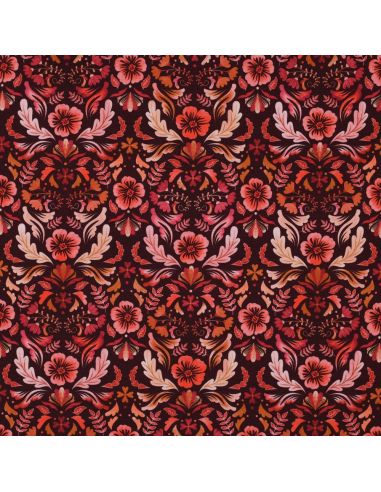 Tessuto jersey stampato Clara - Sfondo rosso