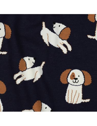 Tessuto felpato leggero cani - Blu marino