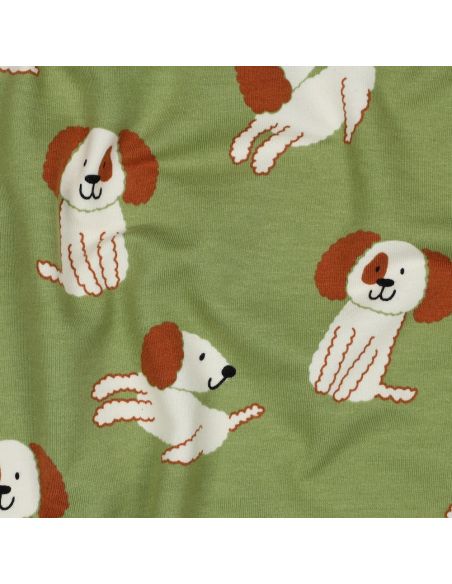 Tessuto felpato leggero cani - Verde