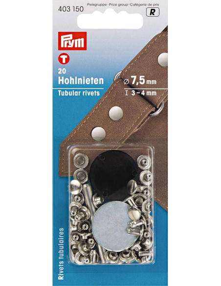 Set di 20 rivetti tubolari con utensile di perforazione da 3-4 mm