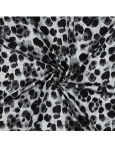 Tessuto in viscosa effetto satinato - Animale nero