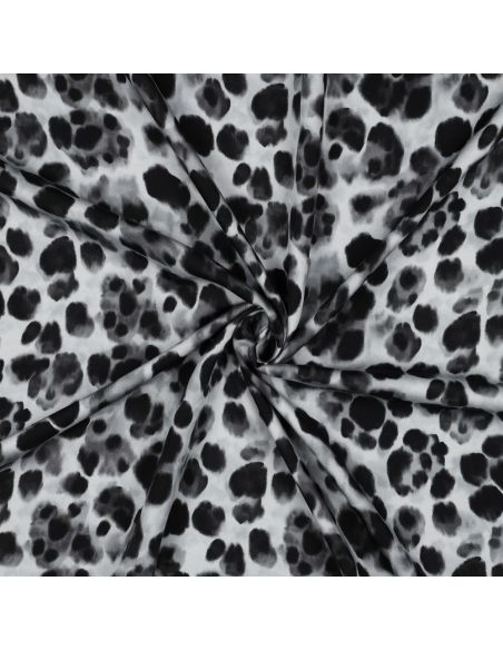 Tessuto in viscosa effetto satinato - Animale nero