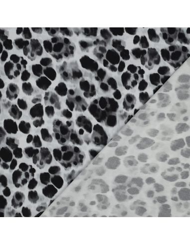Tessuto in viscosa effetto satinato - Animale nero