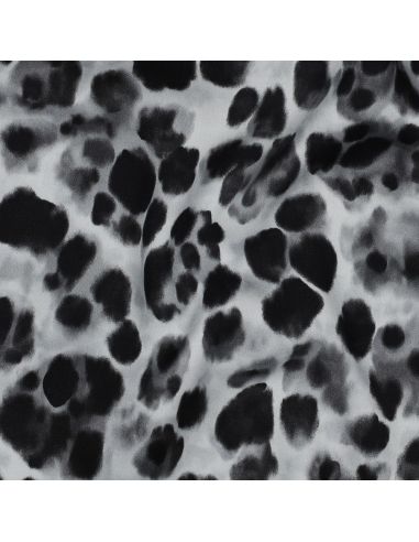 Tessuto in viscosa effetto satinato - Animale nero