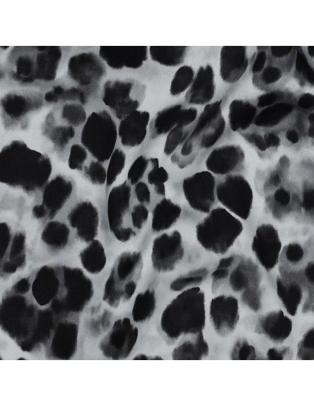 Tessuto in viscosa effetto satinato - Animale nero