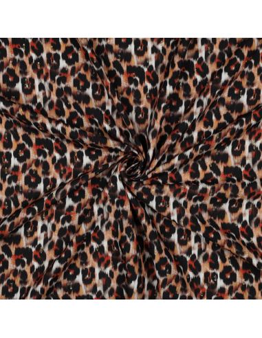Tessuto viscosa lurex - Animale marrone