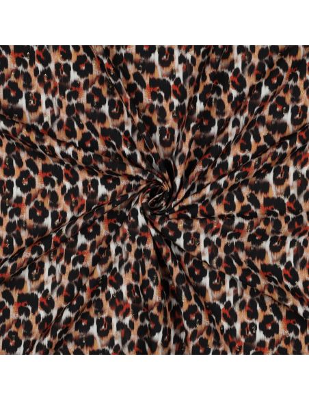 Tessuto viscosa lurex - Animale marrone