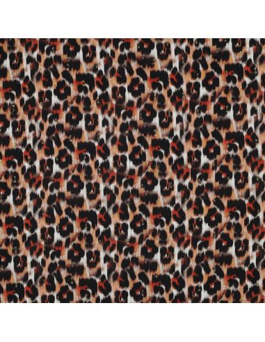 Tessuto viscosa lurex - Animale marrone
