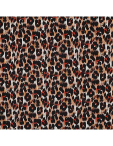 Tessuto viscosa lurex - Animale marrone