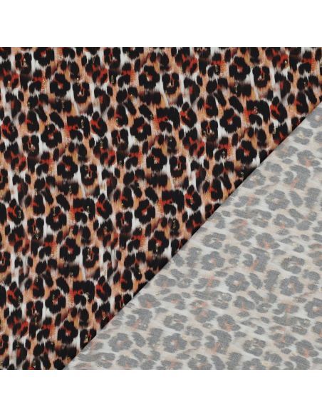 Tessuto viscosa lurex - Animale marrone