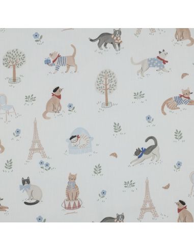 Tessuto popeline di cotone - Viva la Francia