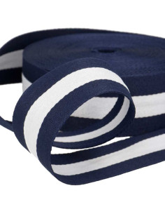 Strisce di gallone 40 mm - Blu marino e bianco
