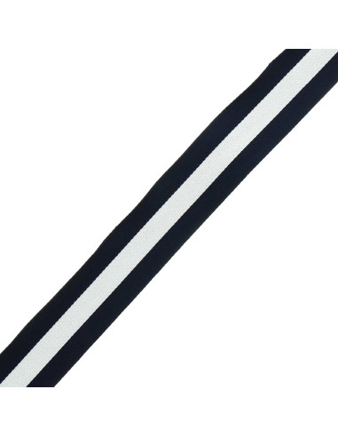 Strisce di gallone 40 mm - Blu marino e bianco