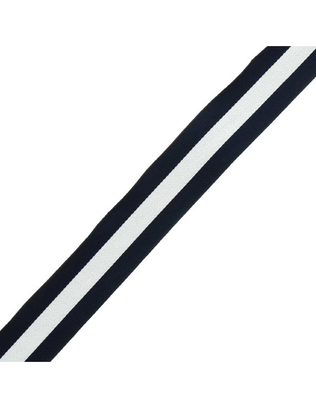 Strisce di gallone 40 mm - Blu marino e bianco
