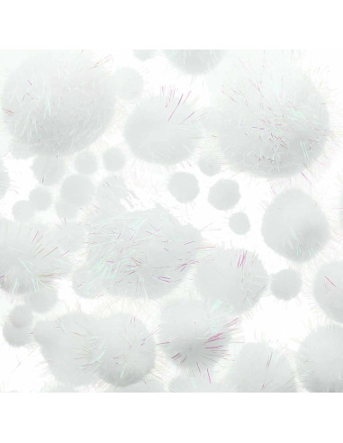 Set di 60 pompon brillanti - Iridescenti