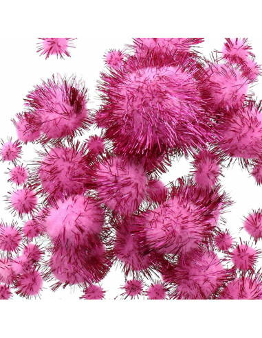 Set di 60 pompon brillanti - Rosa