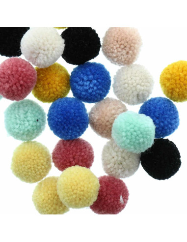 Set di 24 pompon in lana - Natura