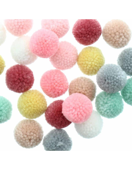 Set di 24 pompon in lana - Pastello