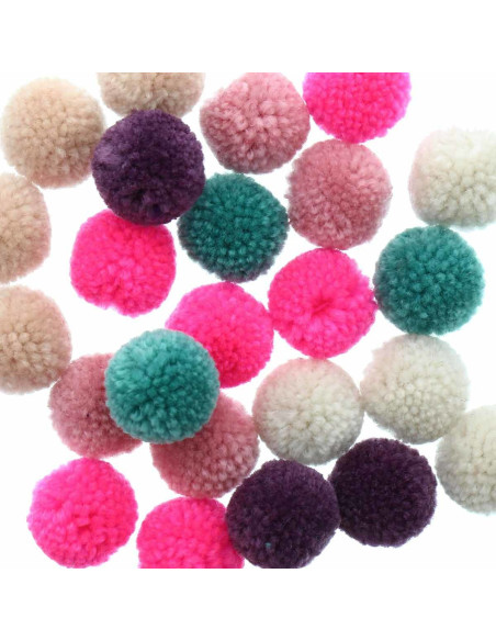 Set di 24 pompon in lana - Jolly Christmas pastello