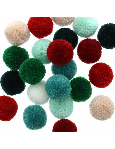 Set di 24 pompon in lana - Jolly Christmas classico