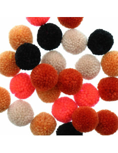 Set di 24 pompon in lana - Halloween