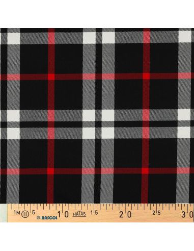 Tessuti tartan scozzesi - Nero, bianco e rosso