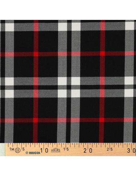 Tessuti tartan scozzesi - Nero, bianco e rosso