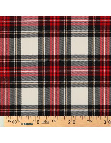 Tessuti tartan scozzesi - Nero, rosso, giallo e bianco