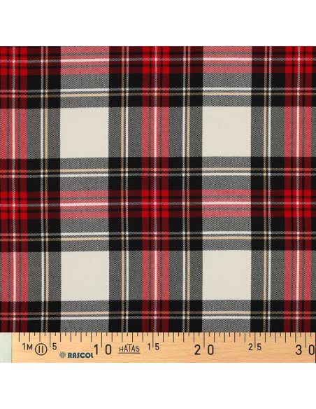 Tessuti tartan scozzesi - Nero, rosso, giallo e bianco