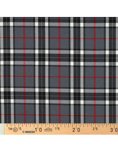 Tessuti tartan scozzesi - Nero, grigio e rosso
