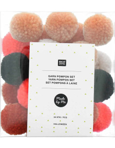 Set di 24 pompon in lana - Halloween 2