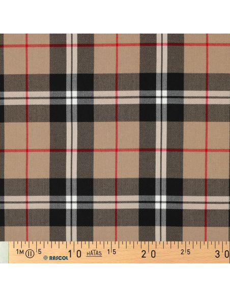 Tessuti tartan scozzesi - Cammello e nero