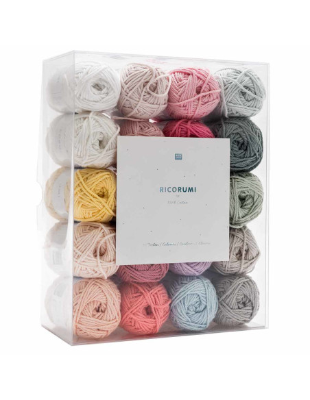 Confezione da 20 gomitoli di cotone Ricorumi - Pastello