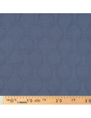 Tessuto trapuntato doppia garza - Blu jeans