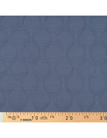 Tessuto trapuntato doppia garza - Blu jeans