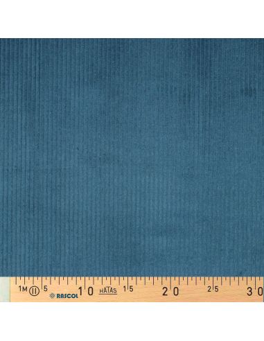 Tessuto velluto a coste di cotone - Blu petrolio
