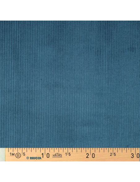 Tessuto velluto a coste di cotone - Blu petrolio