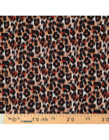 Tessuto viscosa lurex - Animale marrone