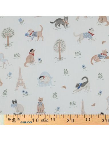 Tessuto popeline di cotone - Viva la Francia