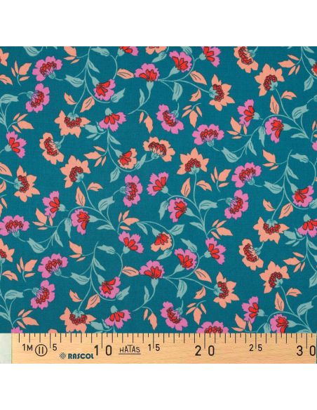 Tessuto viscosa pesante stretch Rosella - Blu petrolio
