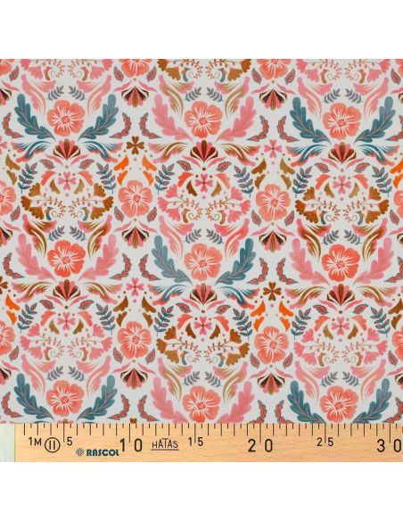 Tessuto jersey stampato Clara - Sfondo bianco