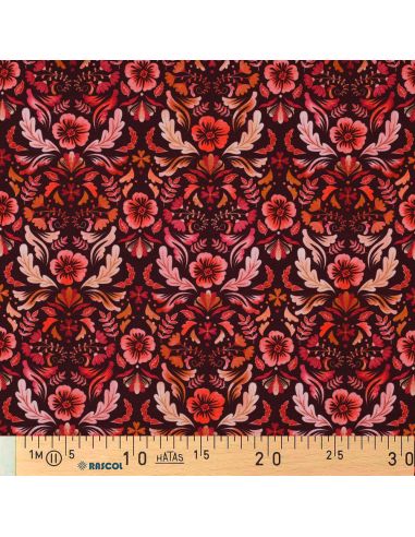 Tessuto jersey stampato Clara - Sfondo rosso