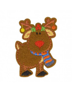 Toppa termoadesiva di Natale - Renna di Babbo Natale