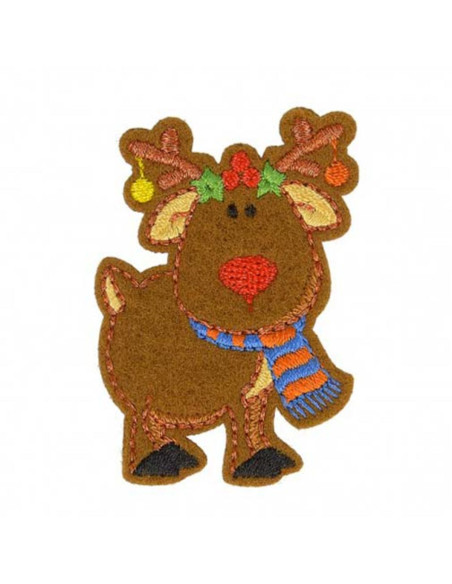 Toppa termoadesiva di Natale - Renna di Babbo Natale