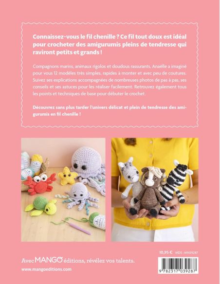 Libro amigurumi in filato ciniglia