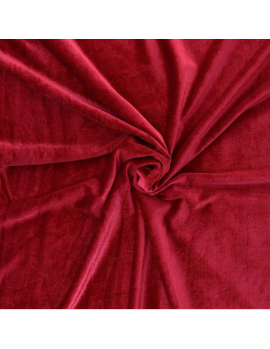 Tessuto velluto elasticizzato - Rosso