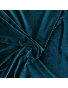 Tessuto velluto elasticizzato - Blu petrolio