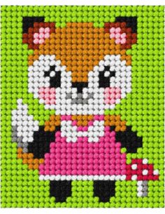 Kit telaio per bambini - Piccola volpe con fungo