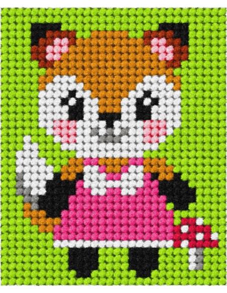 Kit telaio per bambini - Piccola volpe con fungo