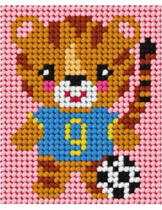 Kit tela per bambini - La piccola tigre con il pallone